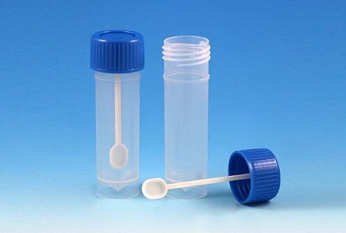 Jar for stool analysis for parasites